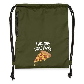 Pizza Spruch Witz Pizzeria Lustiges Pizza Geschenk - Turnbeutel aus Recycling-Material - military Green - Vorne