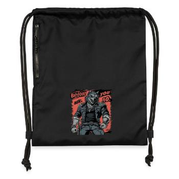 Before You Ask, No - Rocking Werewolf Style - Gymsac made from recycled material - black - Front