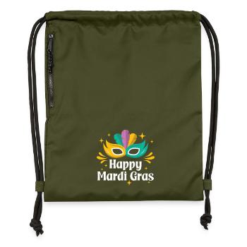 Frohen Mardi Gras - Turnbeutel aus Recycling-Material - military Green - Vorne