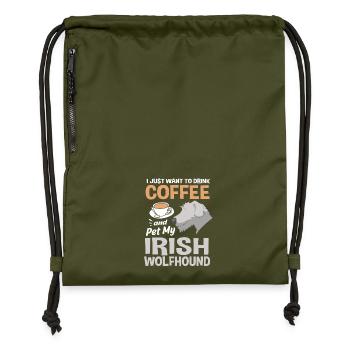 Irish wolfhound - Gymsac made from recycled material - military green - Front
