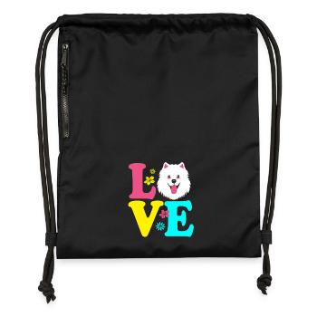 Samoyed Dog Samoyed - Gymsac made from recycled material - black - Front