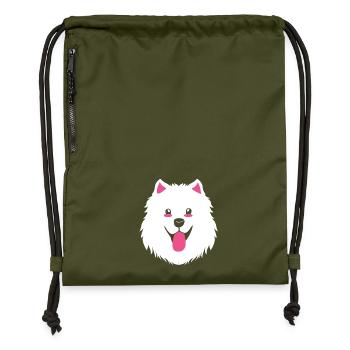 Samoyed Dog Samoyed - Gymsac made from recycled material - military green - Front