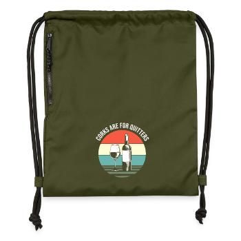 Wein Sommelier Feinschmecker - Turnbeutel aus Recycling-Material - military Green - Vorne