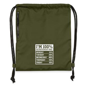 Gastro-entérologie - Sac à cordon en polyester recyclé - military green - Devant
