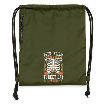 Fall Thanksgiving Humor Fall Xray - Gymsac made from recycled material - military green - Front
