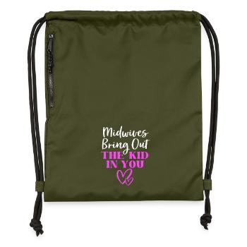 Midwife - Gymsac made from recycled material - military green - Front