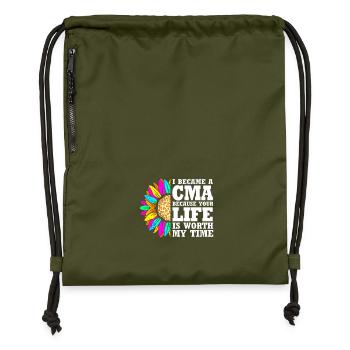 MFA Medical Assistant - Gymsac made from recycled material - military green - Front