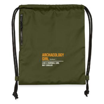 Archäologie Mädchen Tochter Mutter - Turnbeutel aus Recycling-Material - military Green - Vorne