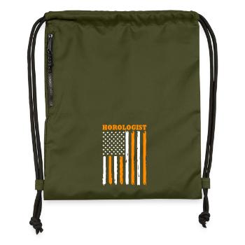 Uhr Uhrwerk - Turnbeutel aus Recycling-Material - military Green - Vorne