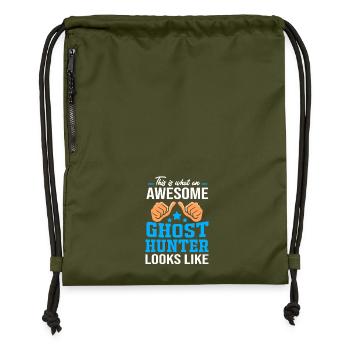 ghost witching hour ghosts paranormal - Gymsac made from recycled material - military green - Front