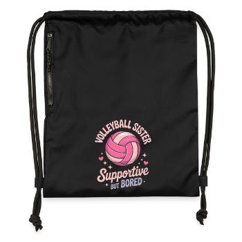 Volleyball Spruch Lustiges Volleyball Geschenk - Turnbeutel aus Recycling-Material - Schwarz - Vorne