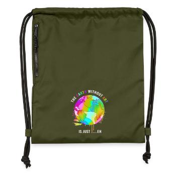 Earth Day - Gymsac made from recycled material - military green - Front