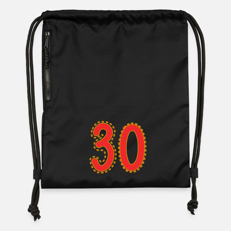 30. 30 ANS. 30e ANNIVERSAIRE. ANNIVERSAIRE 30 ANS. - Sac à cordon en polyester recyclé - noir
