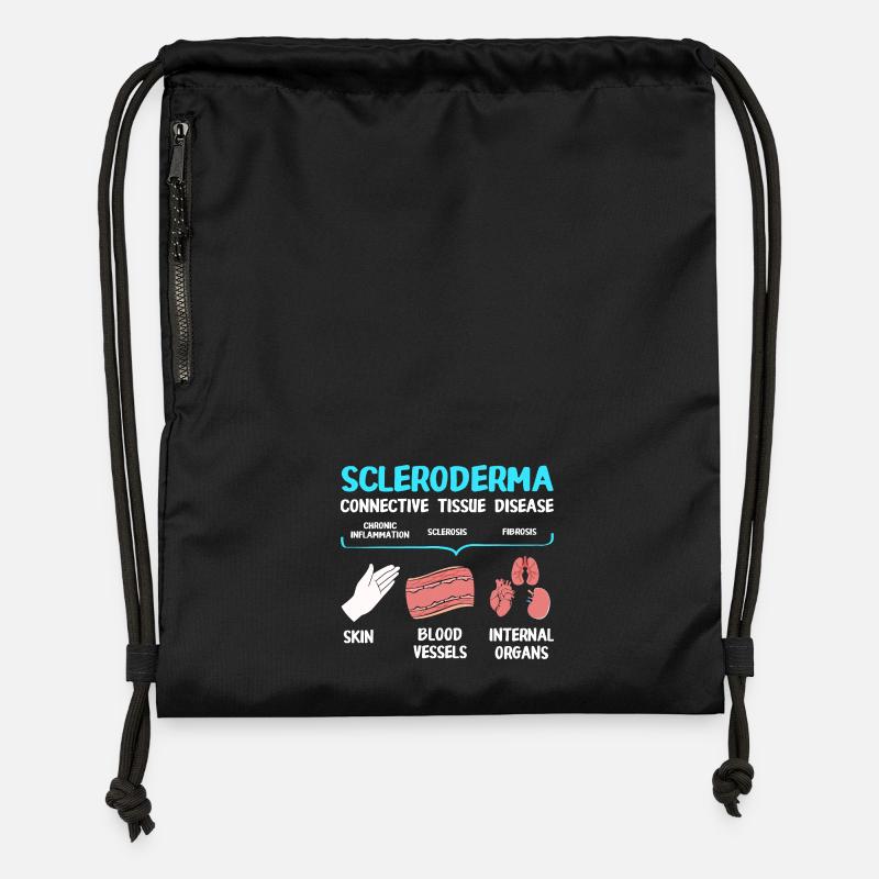 Sclérodermie - Sac à cordon en polyester recyclé - noir
