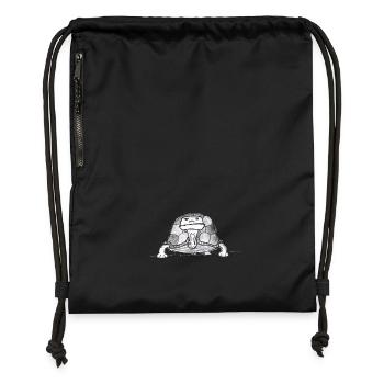 Tortue # Art nord-allemand - Sac à cordon en polyester recyclé - noir - Devant