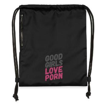 good girls love porn - Turnbeutel aus Recycling-Material - Schwarz - Vorne
