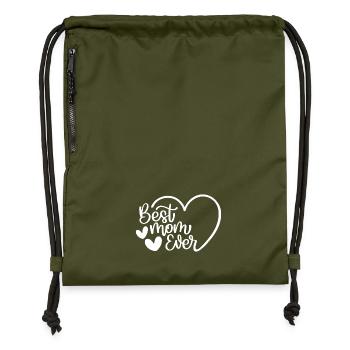 Best Mom Ever - Gymsac made from recycled material - military green - Front