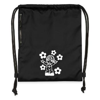 happykid02 - Sac à cordon en polyester recyclé - noir - Devant