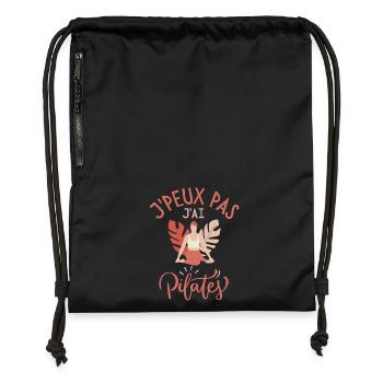 Je peux pas j ai pilates - Sac à cordon en polyester recyclé - noir - Devant