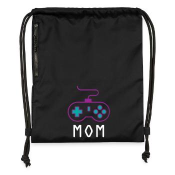 Maman Gamer - Sac à cordon en polyester recyclé - noir - Devant