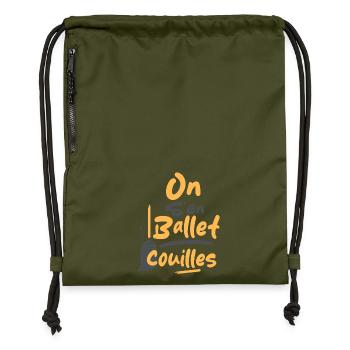 On s’en ballet couilles - Sac à cordon en polyester recyclé - military green - Devant