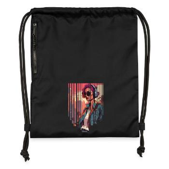 girl girlie wild punk freestyle love peace style - Turnbeutel aus Recycling-Material - Schwarz - Vorne