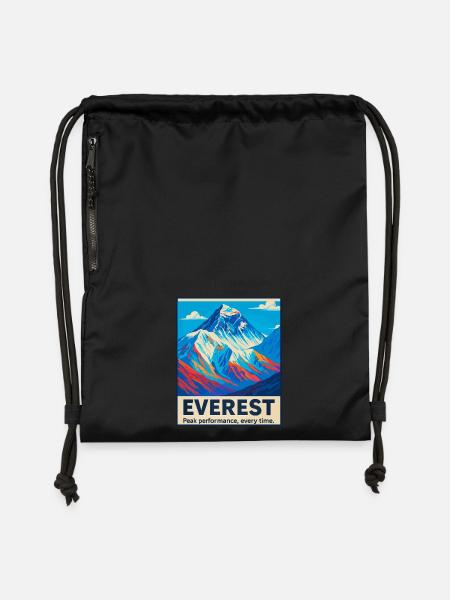 Everest – Peak Performance - Turnbeutel aus Recycling-Material - Schwarz