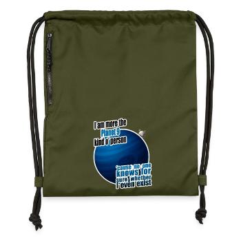 I am more the Planet 9 kind o' person - Gymsac made from recycled material - military green - Front
