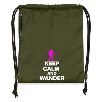 RESTEZ CALMES ET ERREZ-VOUS !, RANDONNÉE LAUFEN TRAIL PINK w - Sac à cordon en polyester recyclé - military green - Devant