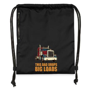 Routier Chauffeur de semi-remorque Père Père - Sac à cordon en polyester recyclé - noir - Devant