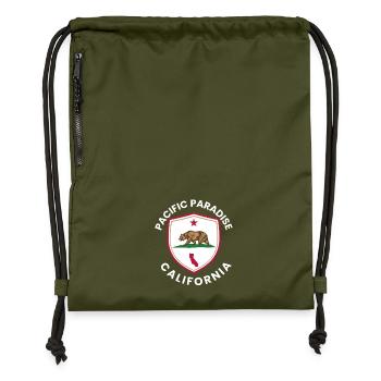 Pacific Paradise California - Gymsac made from recycled material - military green - Front