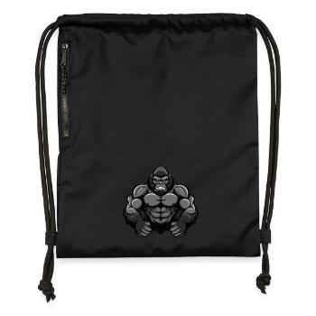 Gorilla Muscles Bodybuilding - Gymsac made from recycled material - black - Front