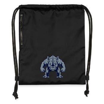 Rhino Muscles Bodybuilding - Gymsac made from recycled material - black - Front
