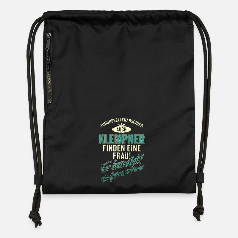 JGA Team - Klempner - Version Auch - petrol - - Turnbeutel aus Recycling-Material - Schwarz