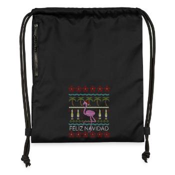 Flamingo - Gymsac made from recycled material - black - Front