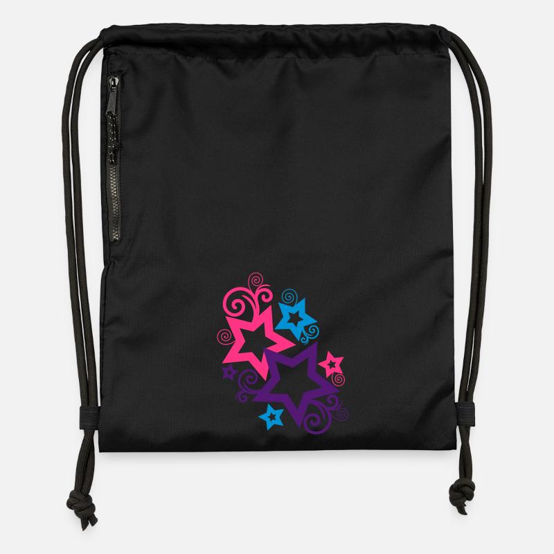 sterne - Gymsac made from recycled material - black
