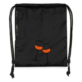 rotwein glaeser - Turnbeutel aus Recycling-Material - Schwarz - Vorne
