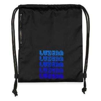 Luzern Gradient Schriftzug - Turnbeutel aus Recycling-Material - Schwarz - Vorne