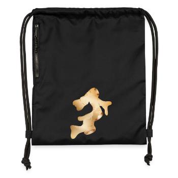 beautiful shiny fresh ginger tuber - Gymsac made from recycled material - military green - Front