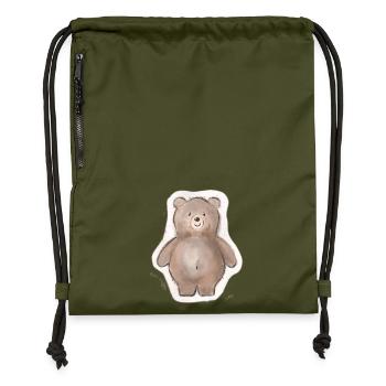 Dicker Bär - Turnbeutel aus Recycling-Material - military Green - Vorne