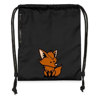 fuchs comic tier - Turnbeutel aus Recycling-Material - Schwarz - Vorne