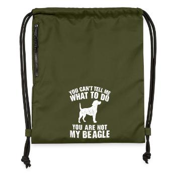 Funny Beagle Men Women Hound Beagle Dog Lovers - Sac à cordon en polyester recyclé - military green - Devant