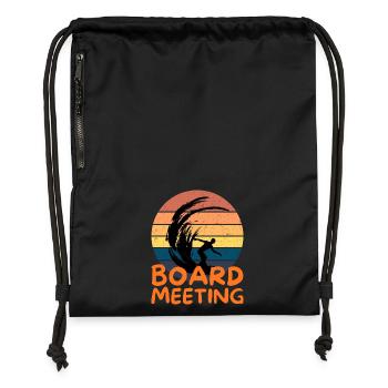 Surfing Board Meeting - Gymsac made from recycled material - black - Front