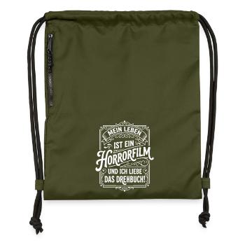 Scénario de film d’horreur My Life Is - Sac à cordon en polyester recyclé - military green - Devant