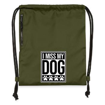 Mon chien Dog Amamant Dog Love Logo de blague - Sac à cordon en polyester recyclé - military green - Devant