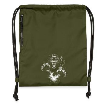 Schwarze Panther - Turnbeutel aus Recycling-Material - military Green - Vorne