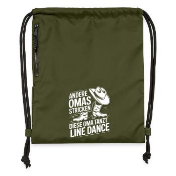 Oma tanzt Line Dance - Turnbeutel aus Recycling-Material - military Green - Vorne