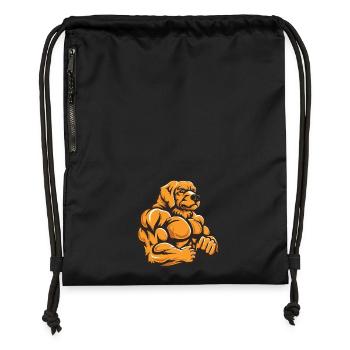 Golden Retriever Dog Muscles Bodybuilding - Gymsac made from recycled material - black - Front