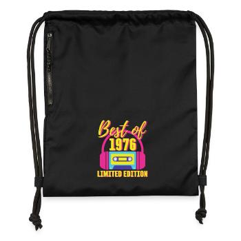 47th Birthday Best of 1976 Cassette Tape Retro 80s - Gymsac made from recycled material - military green - Front