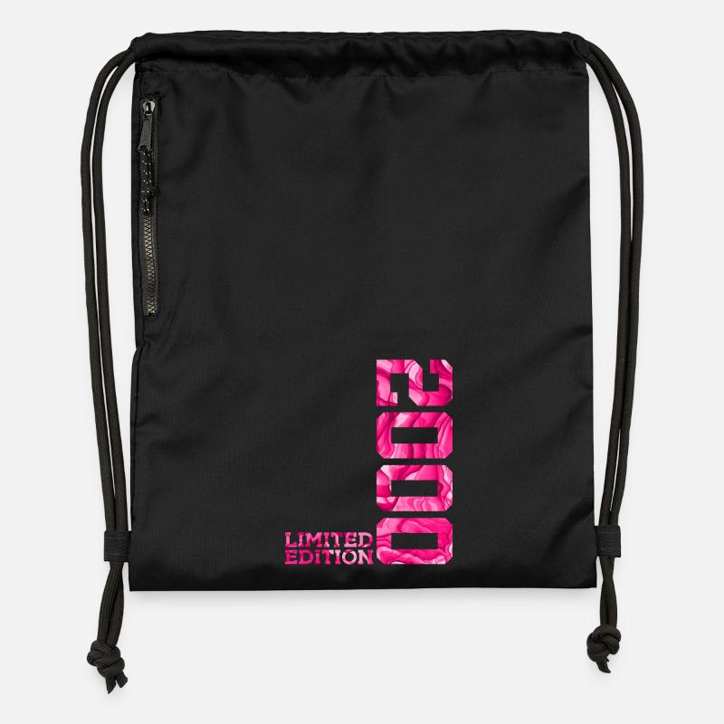 26E ANNIVERSAIRE ÉDITION LIMITÉE ROSE 2000 - Sac à cordon en polyester recyclé - noir